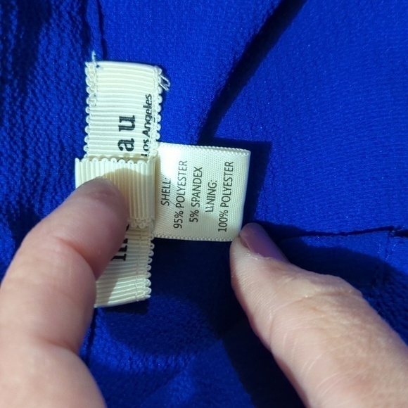 SMALL royal blue lined dress with belt - Picture 6 of 6